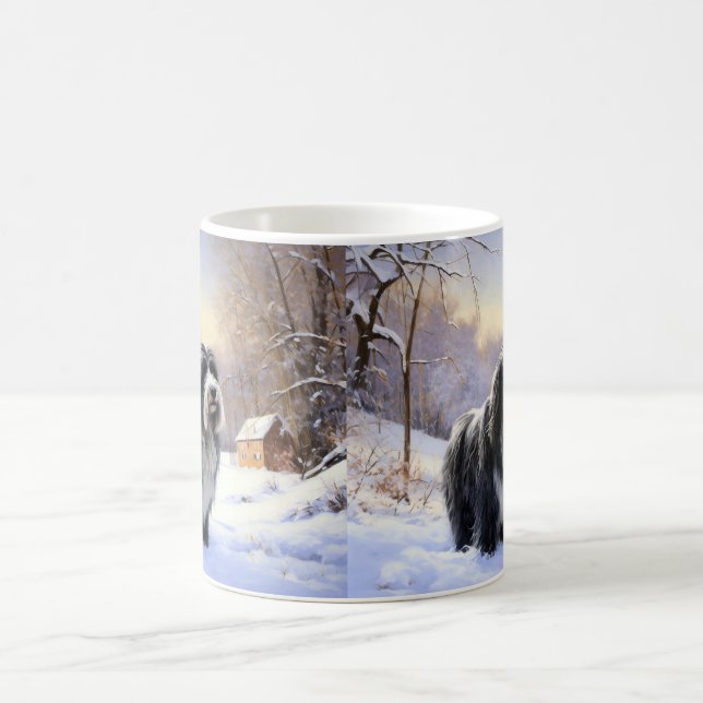 Bearded Collie Let It Snow Christmas  Coffee Mug (Center)