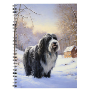 Bearded Collie Let It Snow Christmas  Notebook