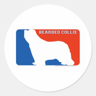 Bearded Collie Major League Dog Sticker