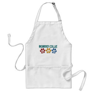 BEARDED COLLIE MOM Paw Print Standard Apron