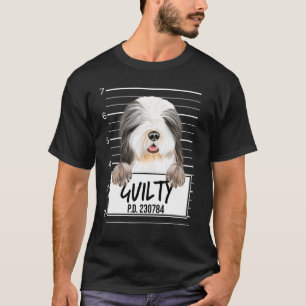 Bearded Collie Mugshot Guilty Dog T-Shirt