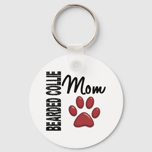 Bearded Collie Mum 2 Key Ring (Front)