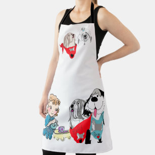 Bearded Collie & OES come to Lunch Apron