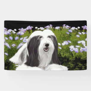 Bearded Collie Painting - Cute Original Dog Art Banner