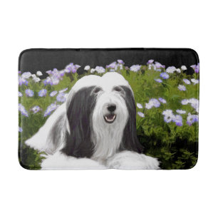 Bearded Collie Painting - Cute Original Dog Art Bath Mat