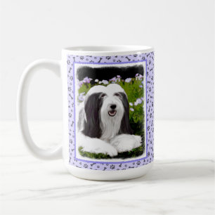 Bearded Collie Painting - Cute Original Dog Art Coffee Mug