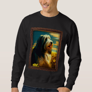 Bearded Collie Painting Sunflower Flower Mom Women Sweatshirt