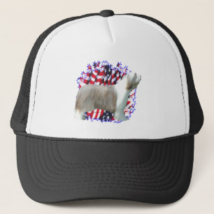 Bearded Collie Patriot Trucker Hat