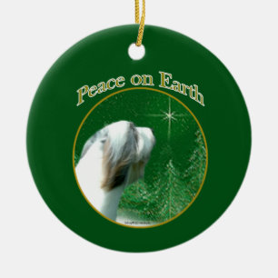 Bearded Collie Peace Ceramic Ornament