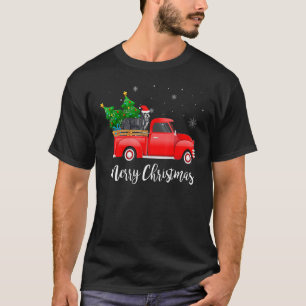 Bearded Collie Red Truck Christmas Tree Xmas Dog T-Shirt