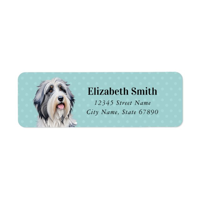 Bearded Collie Return Address Labels (Front)