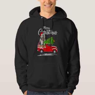 Bearded Collie Ride Red Truck Christmas Pajama Hoodie