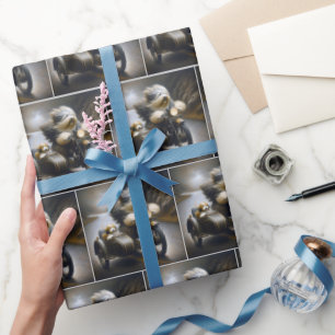 Bearded Collie Riding a Motorcycle Wrapping Paper