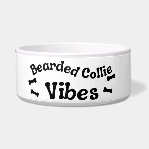 Bearded Collie Vibes Ceramic Dog Bowl