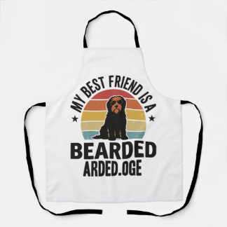 Bearded Collie Vintage Sunset Dog Lover Design_1 Apron