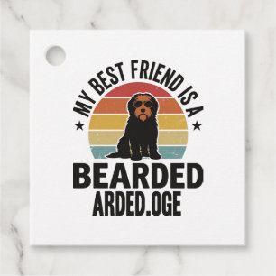 Bearded Collie Vintage Sunset Dog Lover Design_1 Favour Tags