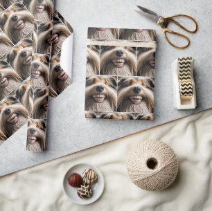 Bearded Collie With a Toothy Grin Wrapping Paper
