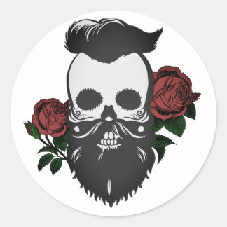 Bearded crane classic round sticker