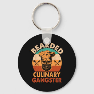 Bearded Culinary Gangster Cooking Funny Bbq Grille Key Ring