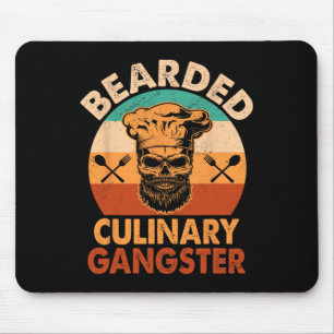 Bearded Culinary Gangster Cooking Funny Bbq Grille Mouse Pad