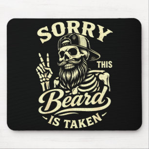 Bearded dad daddy father's day sorry this beard is mouse pad
