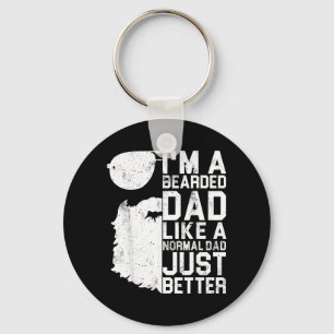 Bearded Dad Shirt Funny Beard Humour Fathers Day Key Ring
