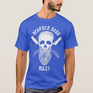 Bearded Dads Rule Funny Skull with Beard Design T-Shirt