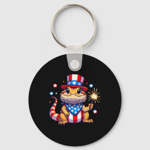 Bearded Dragon 4th Of July Independence Day Men Wo Key Ring