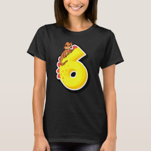 Bearded Dragon 6th Birthday Reptile Animal Graphi T-Shirt
