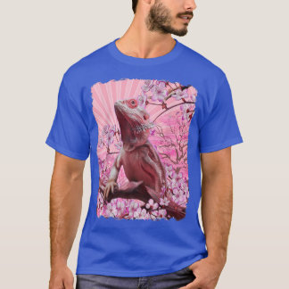 Bearded Dragon Aesthetic Pink Sakura Cherry Blosso T-Shirt