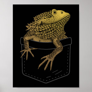 Bearded Dragon Art For Men Women Kids Bearded Drag Poster