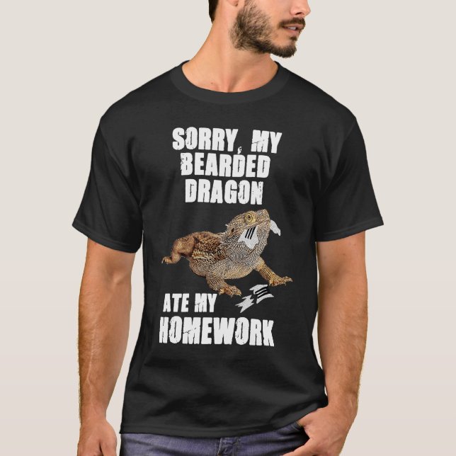 Bearded Dragon Ate Homework Reptiles  Pet Owner Gr T-Shirt (Front)