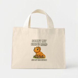Bearded Dragon Ate My Homework Funny Reptile Lover Mini Tote Bag