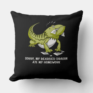 Bearded Dragon Ate My Homework Student Lizard Cushion