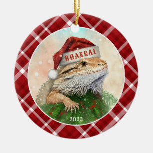 Bearded Dragon Ceramic Circle Ornament
