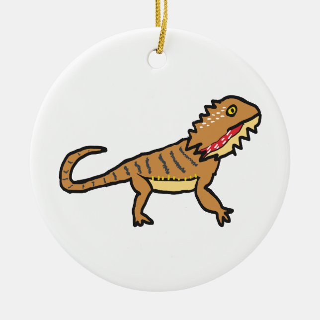 Bearded Dragon Ceramic Ornament (Front)