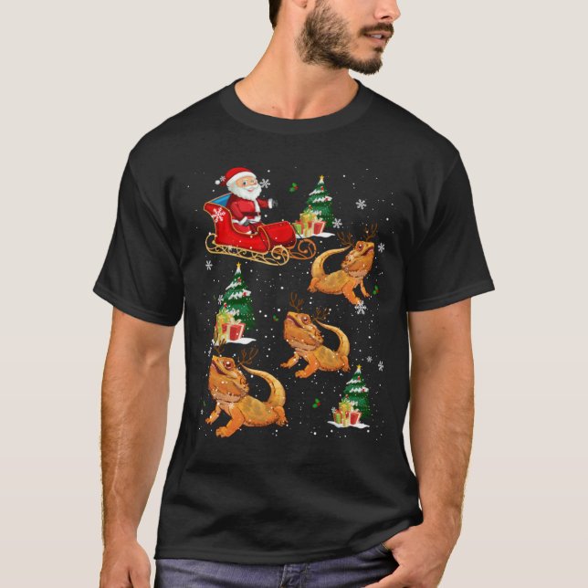 Bearded Dragon  Christmas For Reptile T-Shirt (Front)