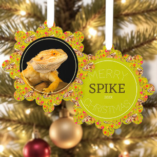 Bearded Dragon Christmas Personalised Tree Decoration Card