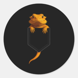 Bearded Dragon Cket Cute Exotic Lizard Reptile Pet Classic Round Sticker