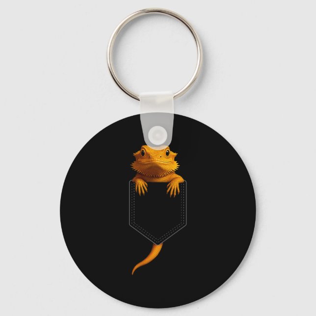 Bearded Dragon Cket Cute Exotic Lizard Reptile Pet Key Ring (Front)