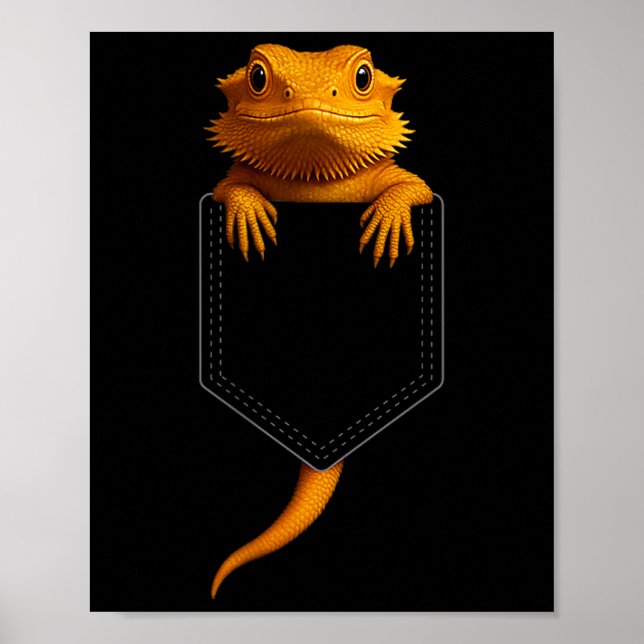 Bearded Dragon Cket Cute Exotic Lizard Reptile Pet Poster (Front)