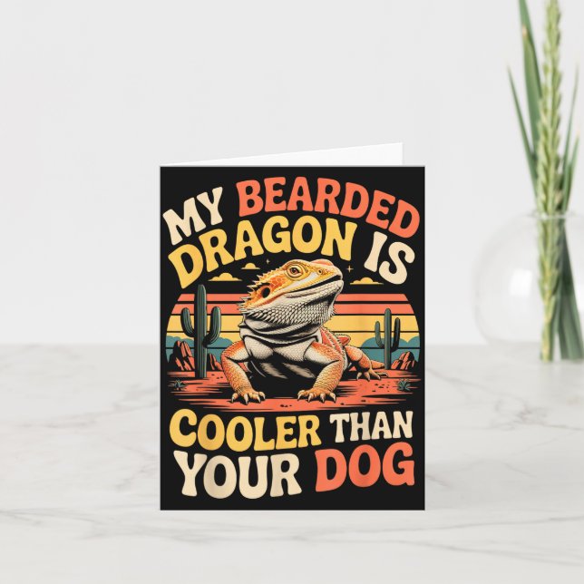 Bearded Dragon Cooler Reptile Animal Beardie Beard Card (Front)