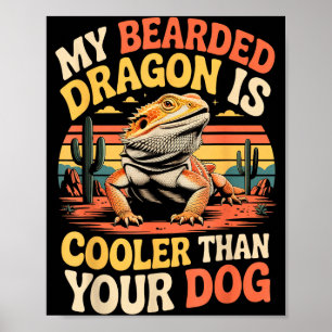 Bearded Dragon Cooler Reptile Animal Beardie Beard Poster