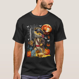 Bearded Dragon Cosplay Pirate Halloween Carved Pum T-Shirt