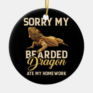 Bearded Dragon Cute Lizard Beardie Ate My Ceramic Ornament