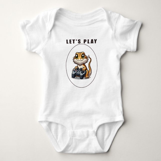 Bearded Dragon Dad Video Game  Baby Bodysuit (Front)