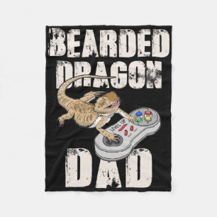 Bearded Dragon Dad Video Game Reptiles Pagona Game Fleece Blanket