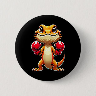 Bearded Dragon Dressed As A Boxer Funny Boxing 1 6 Cm Round Badge