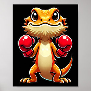 Bearded Dragon Dressed As A Boxer Funny Boxing 1 Poster