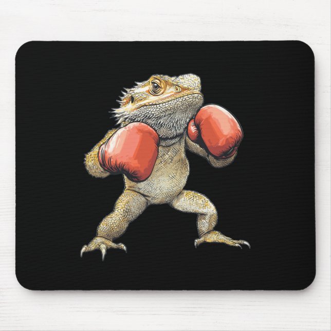 Bearded Dragon Dressed As A Boxer Funny Boxing 2  Mouse Pad (Front)